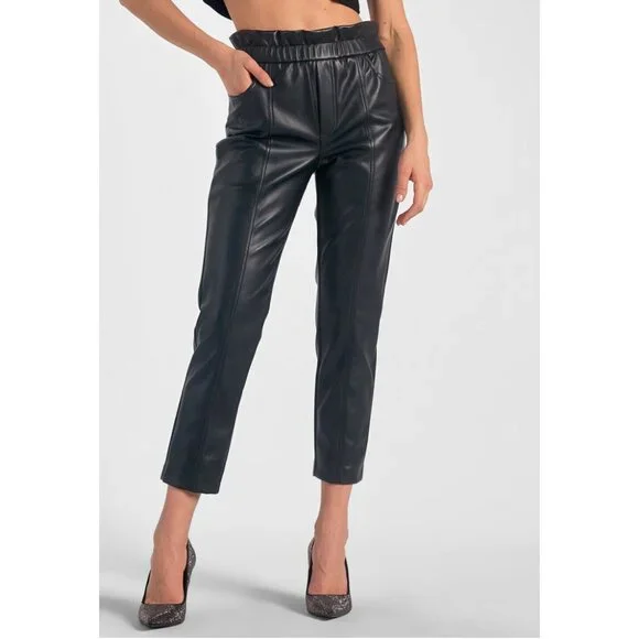 Elan Pants Jumpsuits Nwt Elan Faux Leather Paperbag Waist